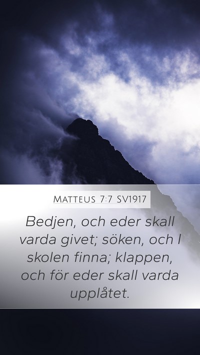 Matteus 7:7 SV1917 Bible Verse Image