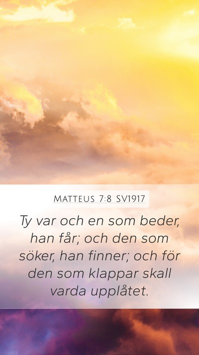 Matteus 7:8 SV1917 Bible Verse Image