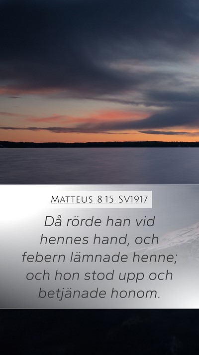 Matteus 8:15 SV1917 Bible Verse Image