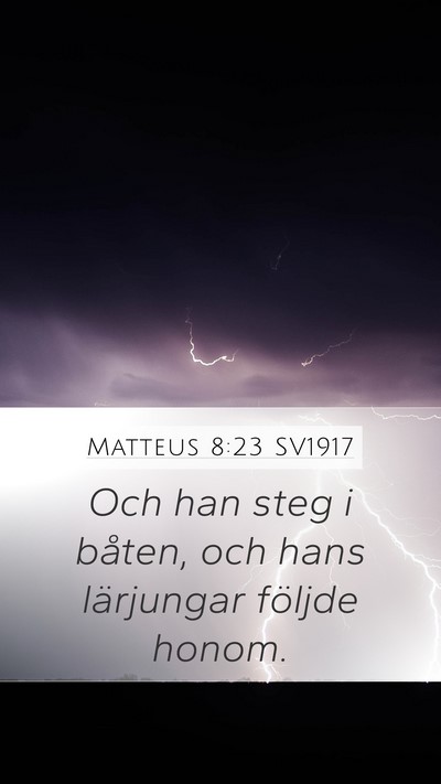 Matteus 8:23 SV1917 Bible Verse Image