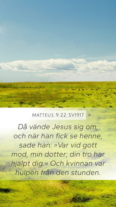 Matteus 9:22 SV1917 Bible Verse Image
