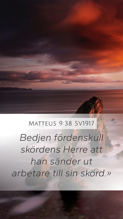 Matteus 9:38 SV1917 Bible Verse Image