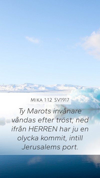 Mika 1:12 SV1917 Bible Verse Image