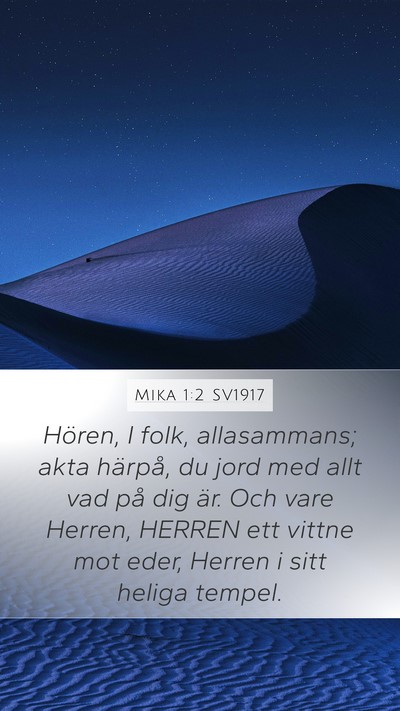 Mika 1:2 SV1917 Bible Verse Image