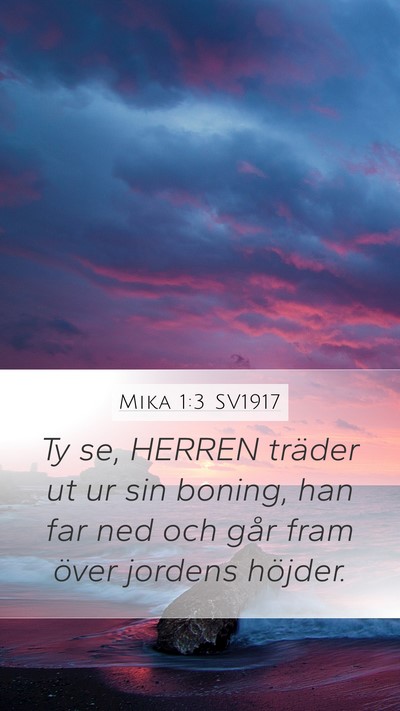 Mika 1:3 SV1917 Bible Verse Image