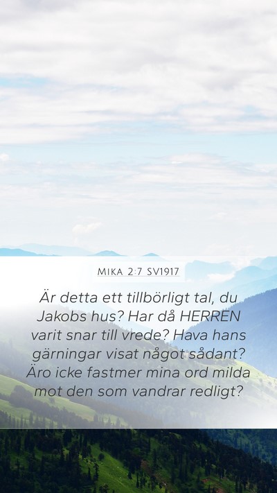 Mika 2:7 SV1917 Bible Verse Image
