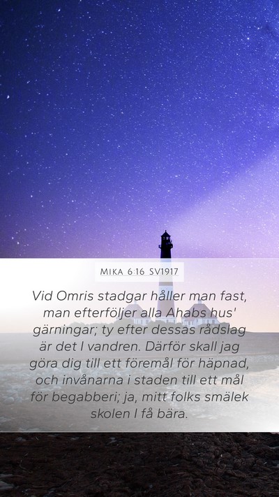 Mika 6:16 SV1917 Bible Verse Image