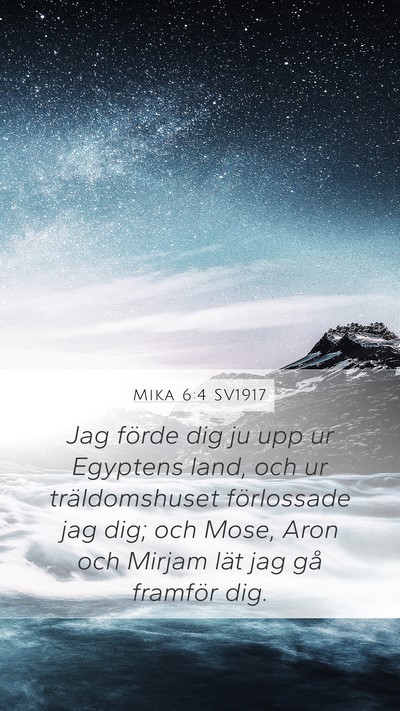 Mika 6:4 SV1917 Bible Verse Image