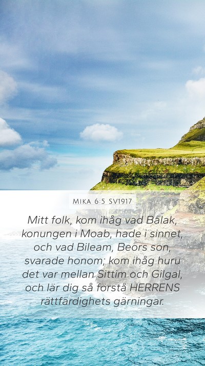 Mika 6:5 SV1917 Bible Verse Image