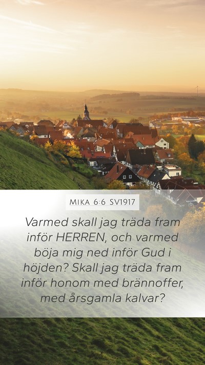 Mika 6:6 SV1917 Bible Verse Image