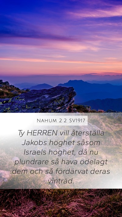 Nahum 2:2 SV1917 Bible Verse Image