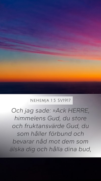 Nehemja 1:5 SV1917 Bible Verse Image