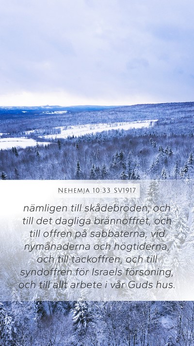 Nehemja 10:33 SV1917 Bible Verse Image