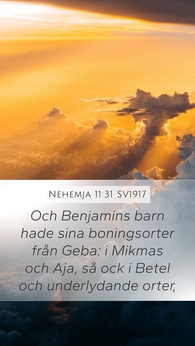 Nehemja 11:31 SV1917 Bible Verse Image