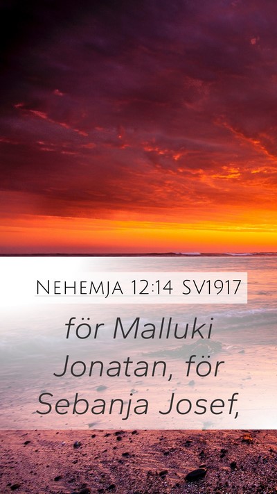 Nehemja 12:14 SV1917 Mobile Phone Wallpaper - för Malluki Jonatan, för Sebanja - Mobile Bible Verse Wallpaper