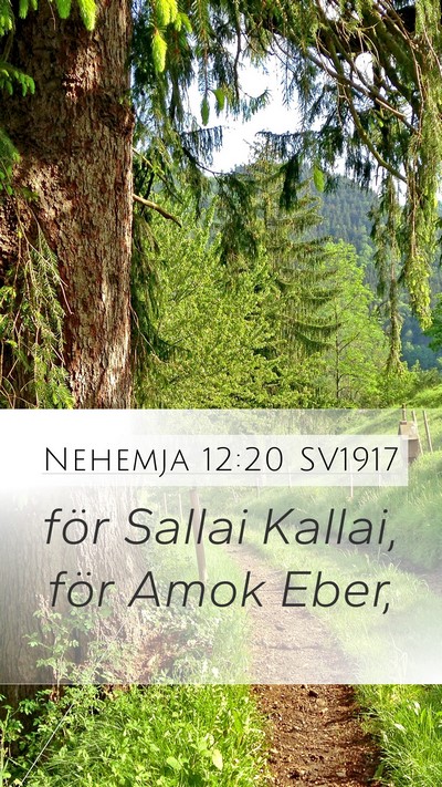 Nehemja 12:20 SV1917 Mobile Phone Wallpaper - för Sallai Kallai, för Amok - Mobile Bible Verse Wallpaper