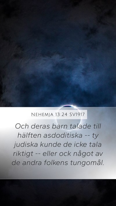Nehemja 13:24 SV1917 Bible Verse Image