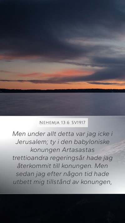 Nehemja 13:6 SV1917 Bible Verse Image