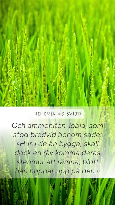 Nehemja 4:3 SV1917 Bible Verse Image