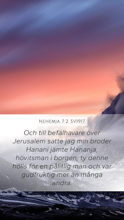 Nehemja 7:2 SV1917 Bible Verse Image