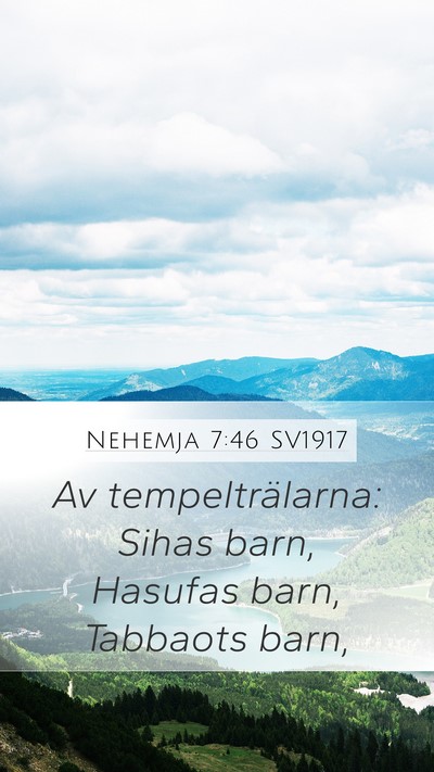 Nehemja 7:46 SV1917 Bible Verse Image