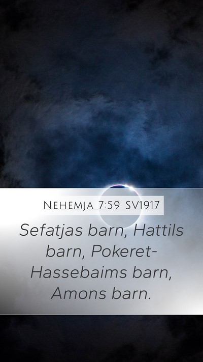 Nehemja 7:59 SV1917 Bible Verse Image