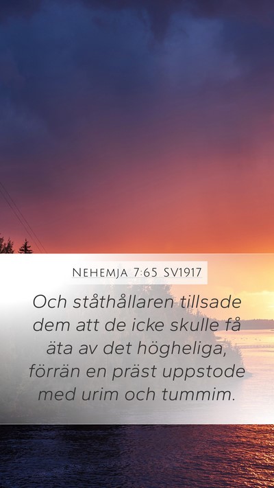 Nehemja 7:65 SV1917 Bible Verse Image