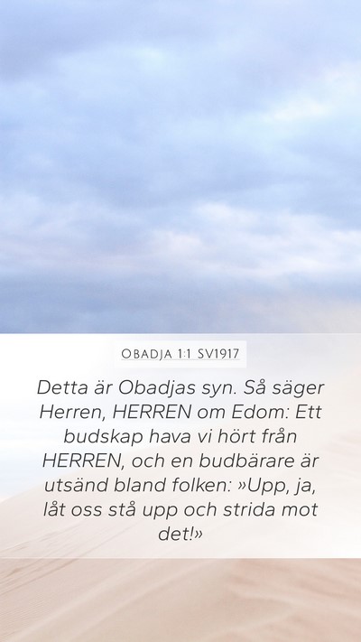 Obadja 1:1 SV1917 Mobile Phone Wallpaper - Detta är Obadjas syn. Så säger Herren, HERREN - Mobile Bible Verse Wallpaper