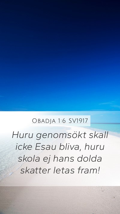 Obadja 1:6 SV1917 Bible Verse Image