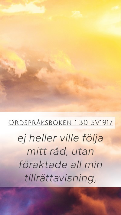 Ordspråksboken 1:30 SV1917 Bible Verse Image