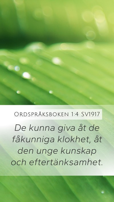 Ordspråksboken 1:4 SV1917 Bible Verse Image
