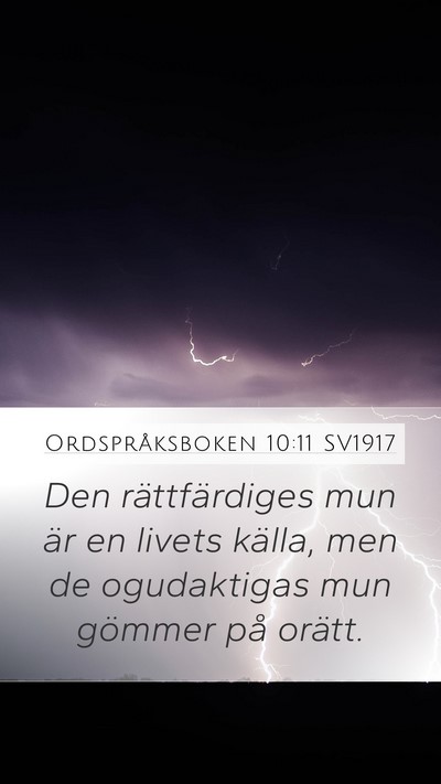 Ordspråksboken 10:11 SV1917 Bible Verse Image