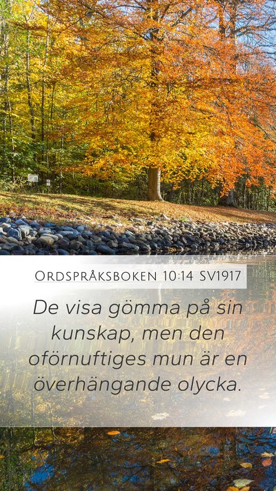 Ordspråksboken 10:14 SV1917 Bible Verse Image