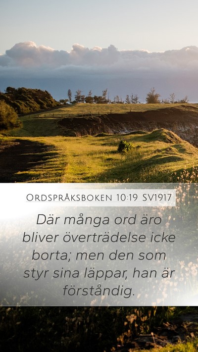 Ordspråksboken 10:19 SV1917 Bible Verse Image