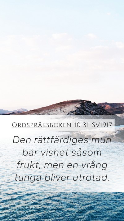 Ordspråksboken 10:31 SV1917 Bible Verse Image