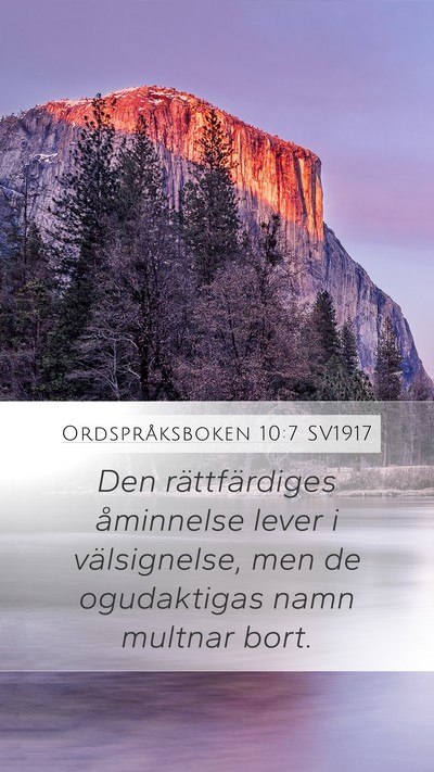 Ordspråksboken 10:7 SV1917 Bible Verse Image