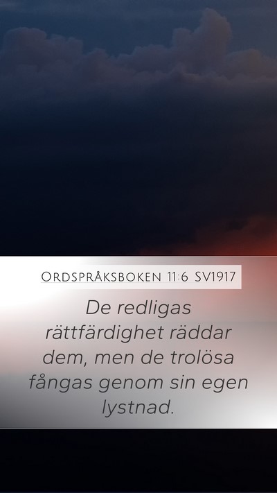 Ordspråksboken 11:6 SV1917 Bible Verse Image