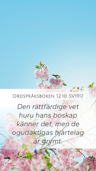 Ordspråksboken 12:10 SV1917 Bible Verse Image