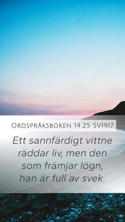 Ordspråksboken 14:25 SV1917 Bible Verse Image