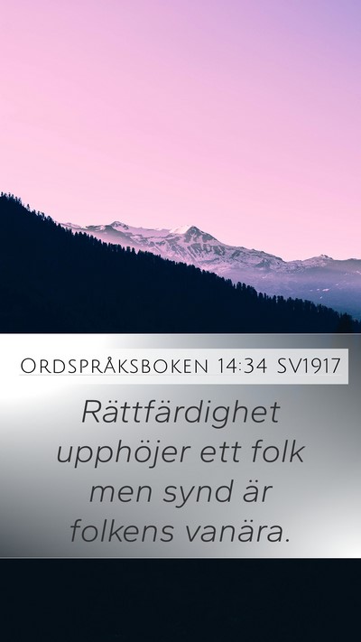 Ordspråksboken 14:34 SV1917 Bible Verse Image