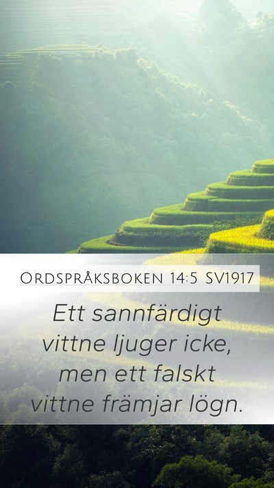 Ordspråksboken 14:5 SV1917 Bible Verse Image