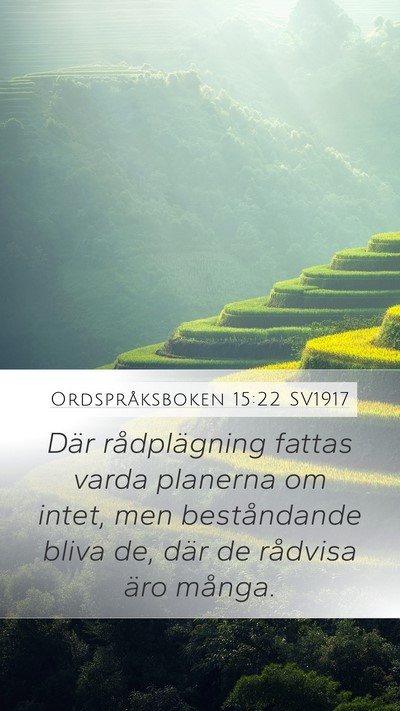 Ordspråksboken 15:22 SV1917 Bible Verse Image
