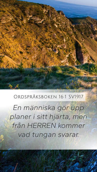 Ordspråksboken 16:1 SV1917 Bible Verse Image