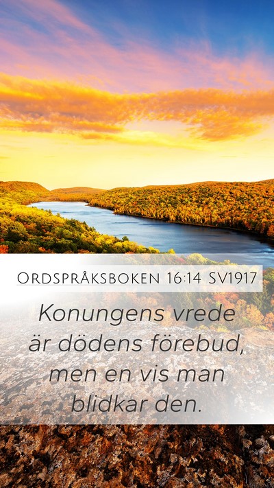 Ordspråksboken 16:14 SV1917 Bible Verse Image