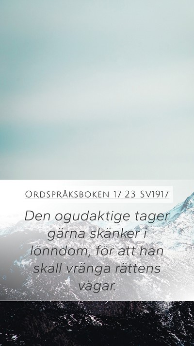 Ordspråksboken 17:23 SV1917 Bible Verse Image