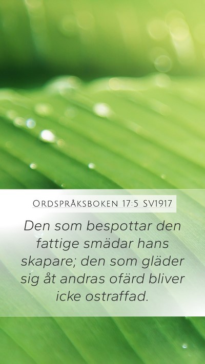 Ordspråksboken 17:5 SV1917 Bible Verse Image