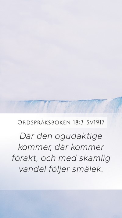 Ordspråksboken 18:3 SV1917 Mobile Phone Wallpaper - Där den ogudaktige kommer, där kommer förakt, - Mobile Bible Verse Wallpaper