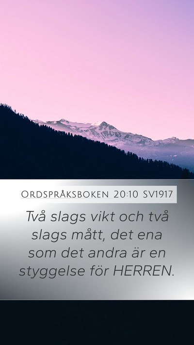 Ordspråksboken 20:10 SV1917 Bible Verse Image