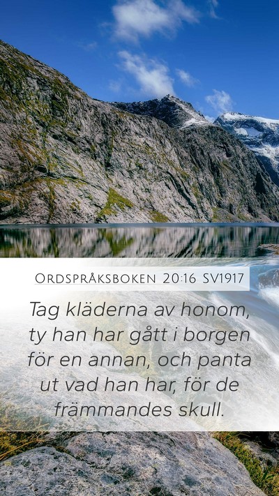 Ordspråksboken 20:16 SV1917 Bible Verse Image