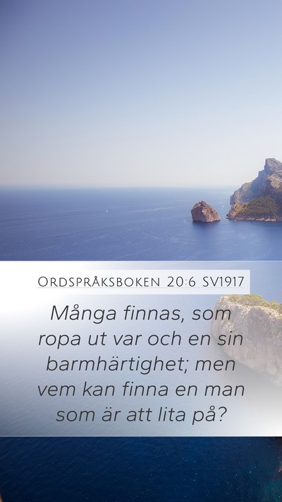 Ordspråksboken 20:6 SV1917 Bible Verse Image